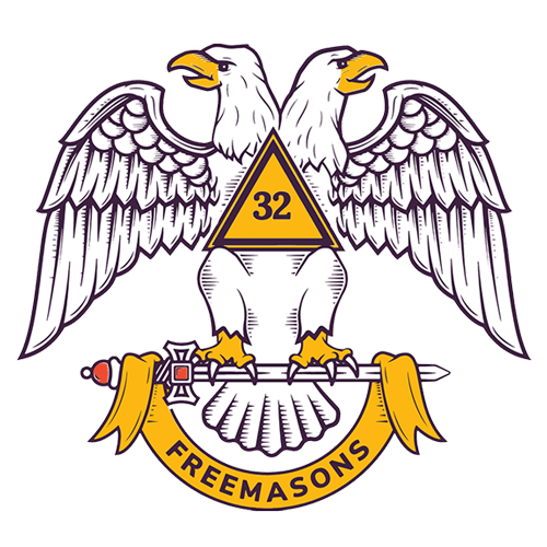 The Scottish Rite NMJ Double-Headed White Eagle Logo